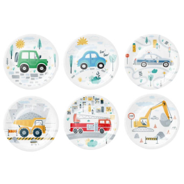 Πιάτα - Χάρτινα Πιάτα Γλυκού "Οχήματα" (6 τεμ.) - Κωδικός: 131404 - SmileStore